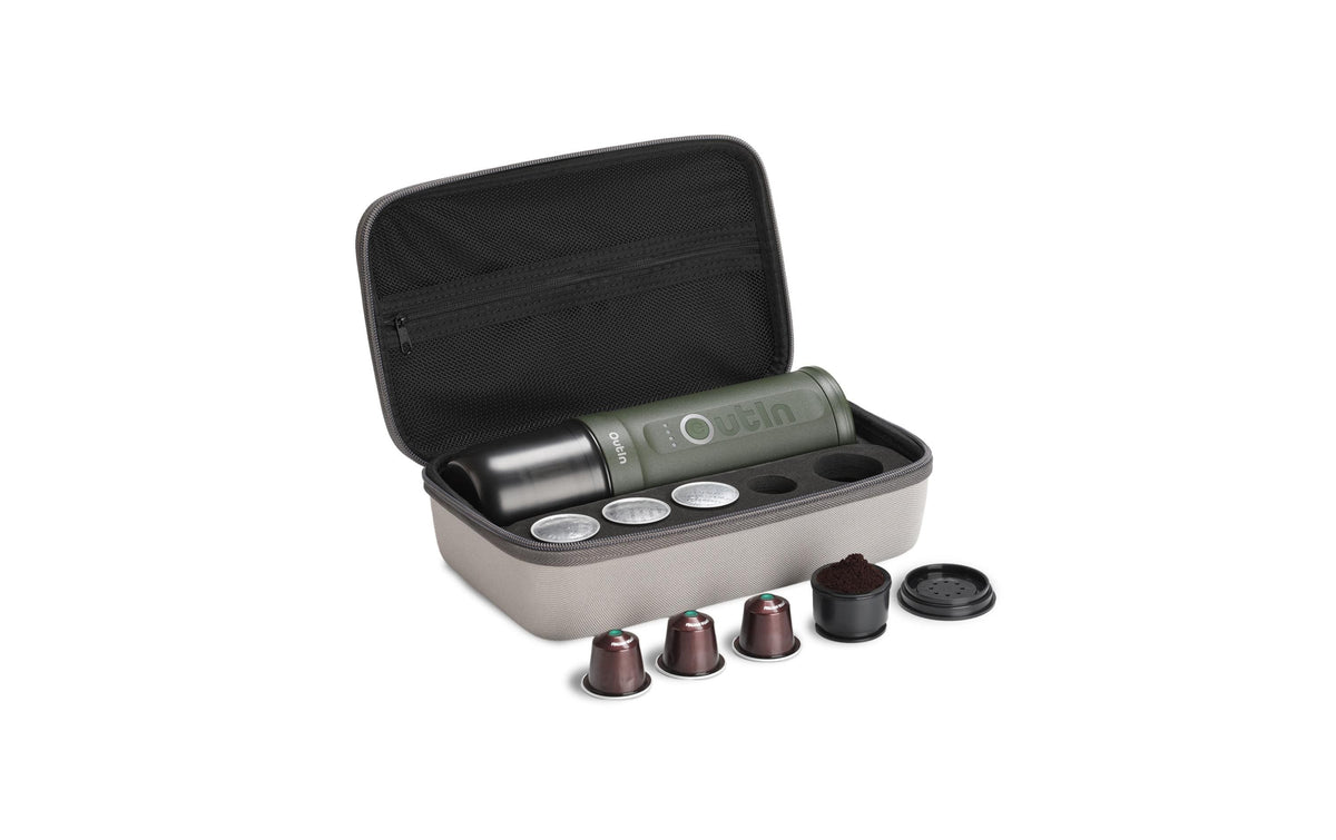 Outin OTEM-01-FG-Bag Kapselmaschine – 0,1 l, grün, 7 × 23 × 7 cm