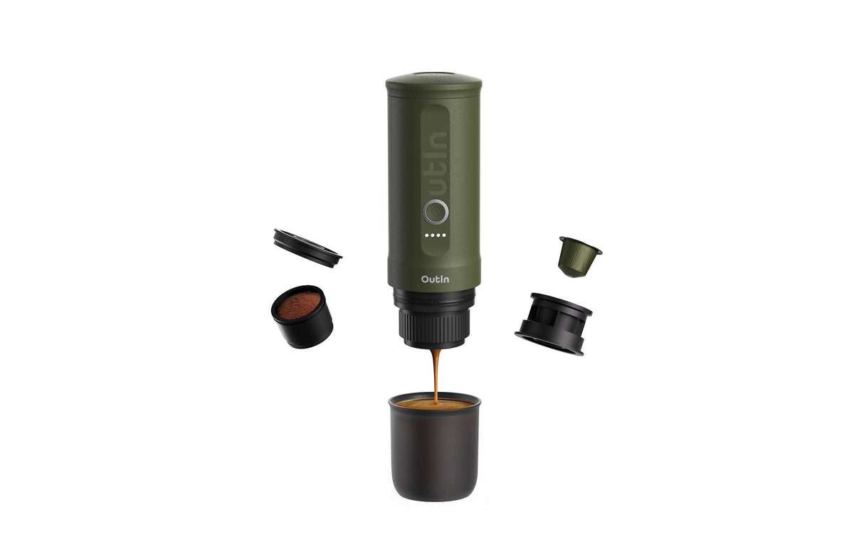 Outin OTEM-01-FG-Bag Kapselmaschine – 0,1 l, grün, 7 × 23 × 7 cm
