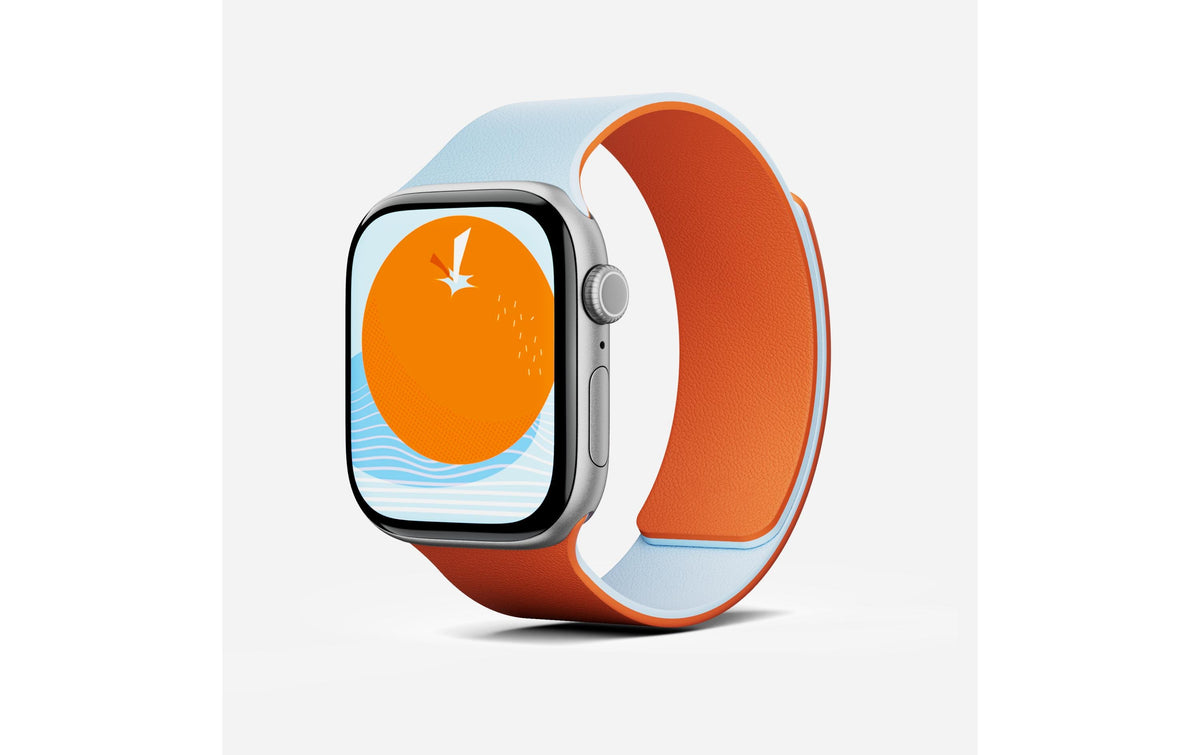 Moft 46 mm – Snap Band, Blau/Orange, für Apple Watch