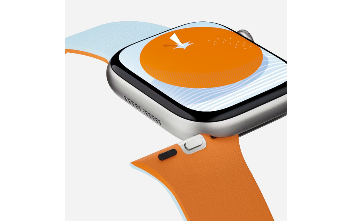 Moft 46 mm – Snap Band, Blau/Orange, für Apple Watch