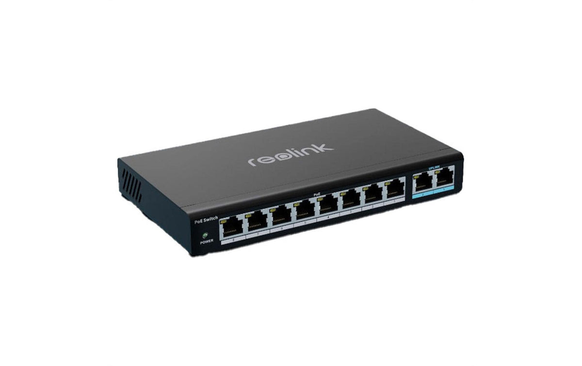 Reolink RLA-PS1 – PoE-Switch – 10×GbE, 8×PoE, PoE+ 120 W, 1U