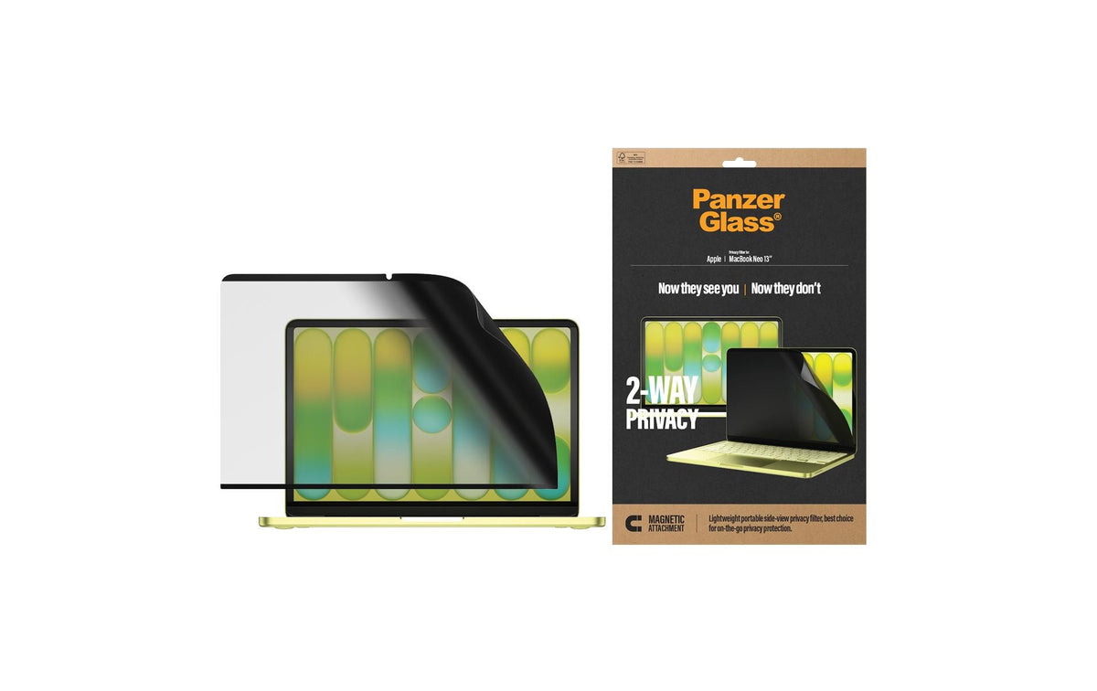 PanzerGlass Magnetischer Blickschutzfilter für Apple MacBook Neo 13", 16:10 – 186,3 × 292 mm, 2-Wege