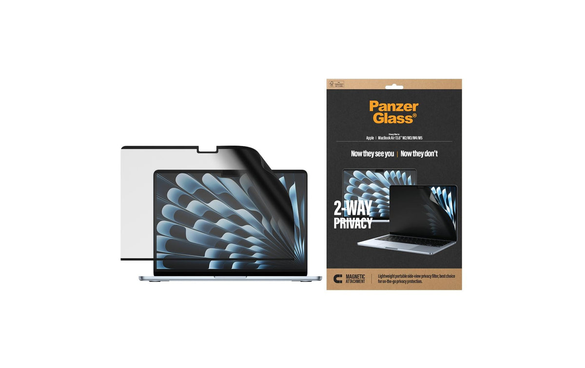 PanzerGlass Magnetischer Blickschutzfilter für Apple MacBook Air 13,6", 16:10 – 197 × 299,8 mm, 2-Wege
