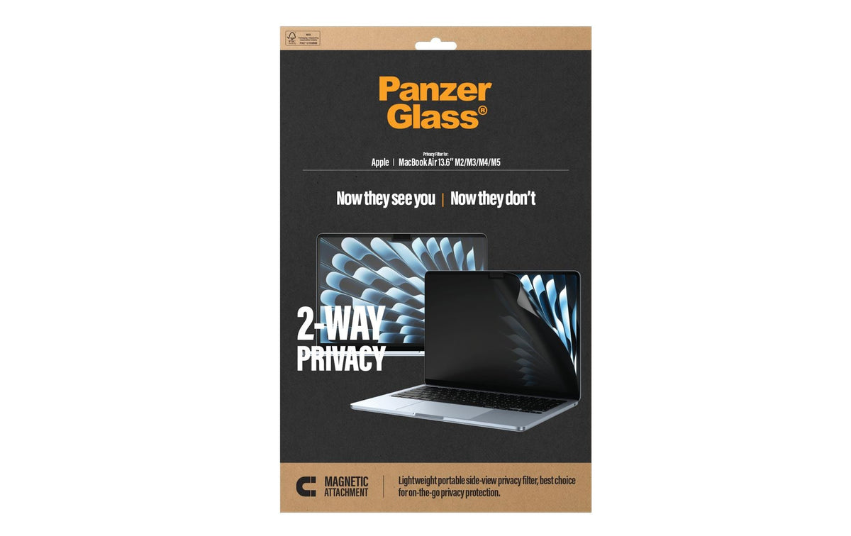 PanzerGlass Magnetischer Blickschutzfilter für Apple MacBook Air 13,6", 16:10 – 197 × 299,8 mm, 2-Wege
