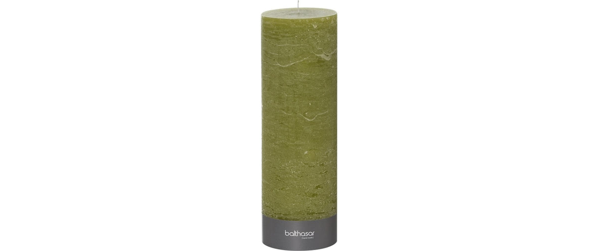 Balthasar Stumpenkerze – Ø 10 × 30 cm – Paraffin, lindengrün