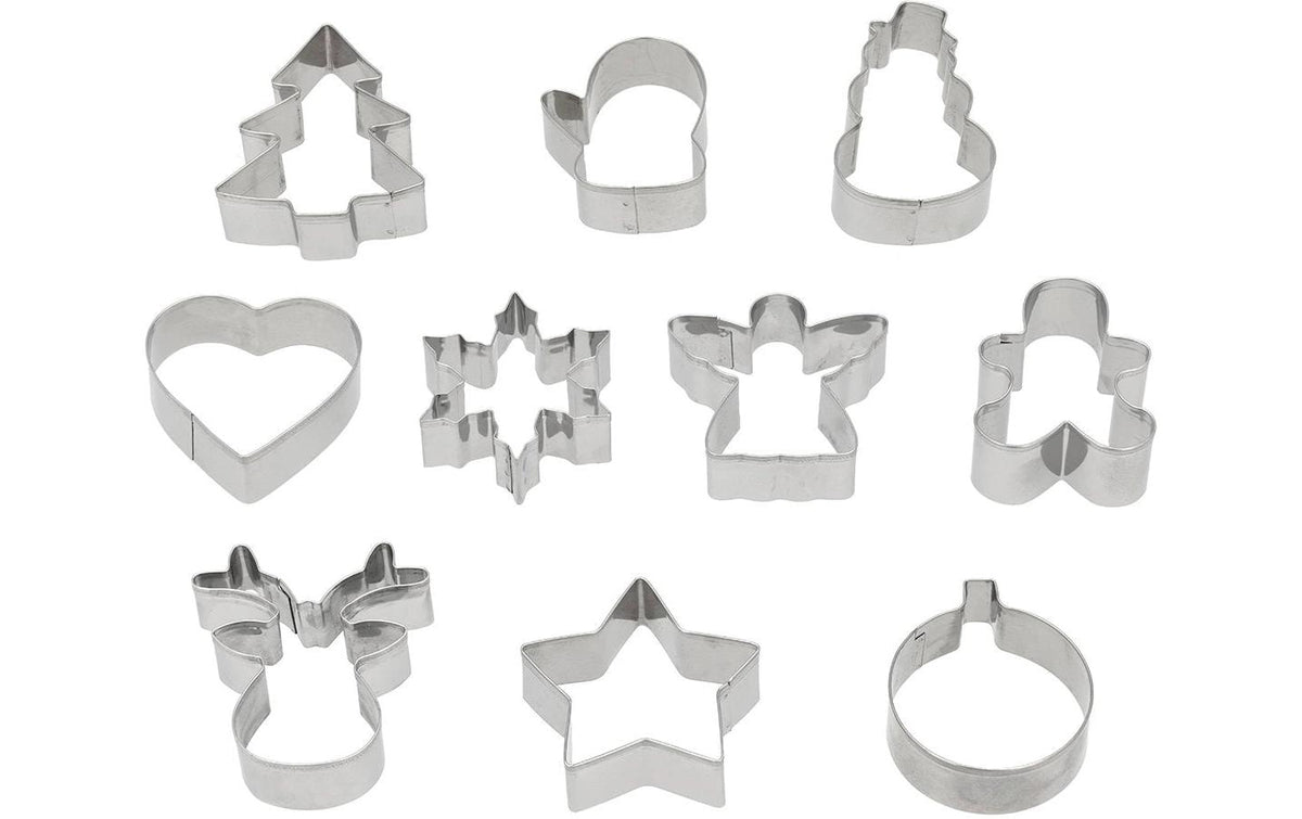 Blomsterberg Guetzli-Ausstecher 10-teilig, Edelstahl, Silber