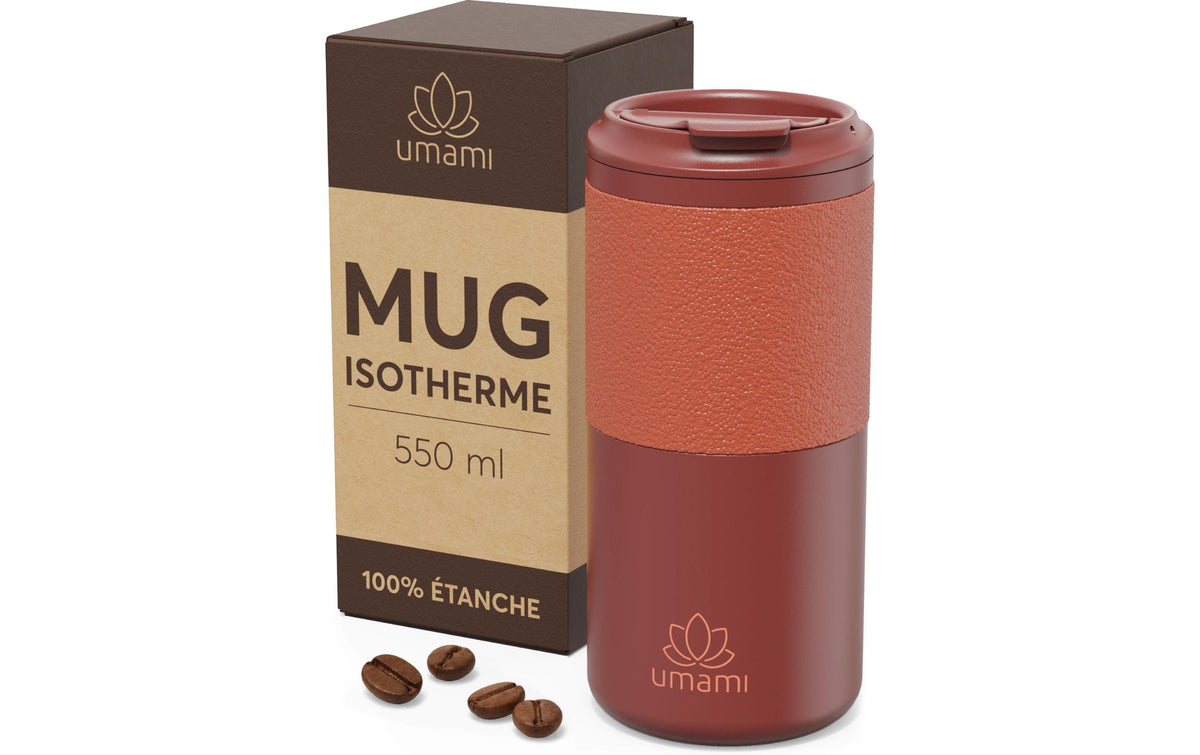 Umami Thermobecher 550 ml – doppelwandig, Edelstahl, Rot