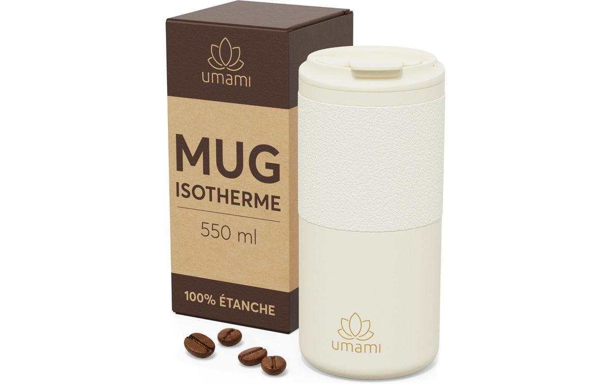Umami Thermobecher 550 ml – Doppelwandig, Edelstahl, Creme