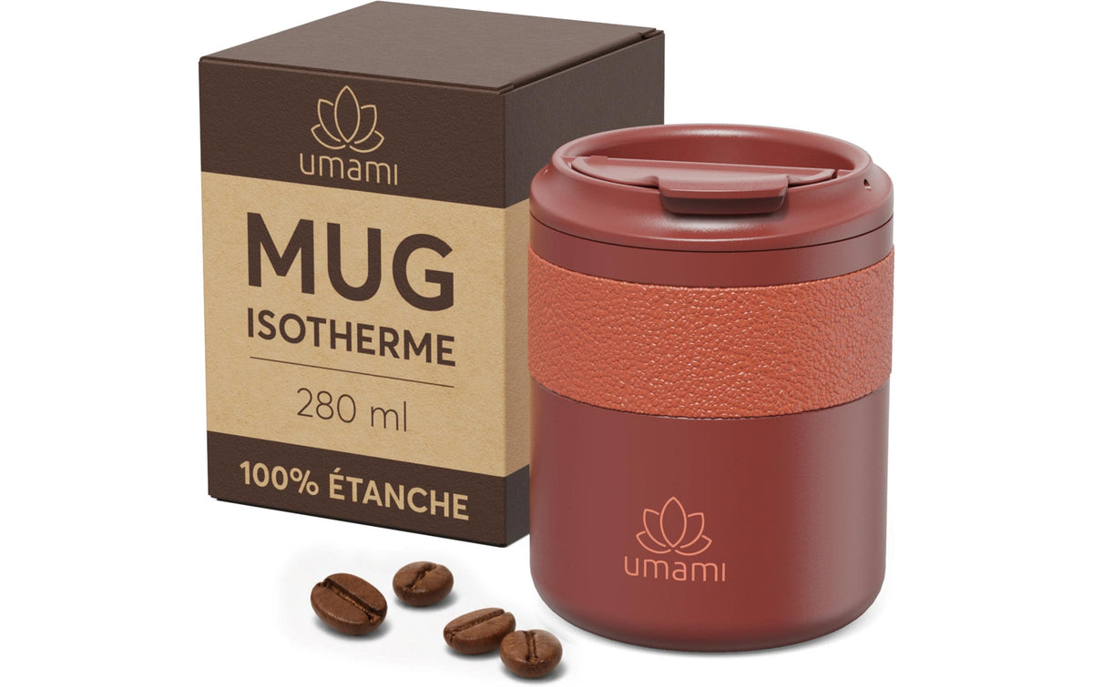 Umami Thermobecher 280 ml – doppelwandig, Edelstahl, Rot