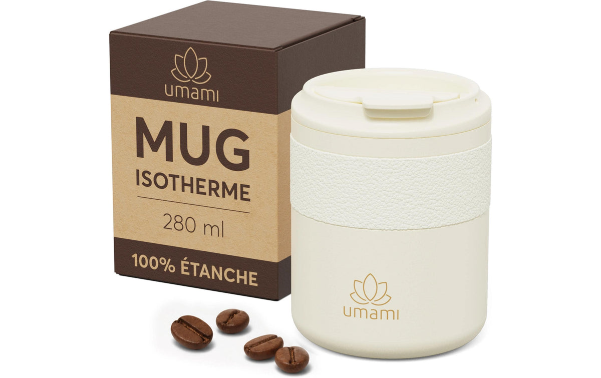 Umami Thermobecher 280 ml – Doppelwandig, Edelstahl, Creme