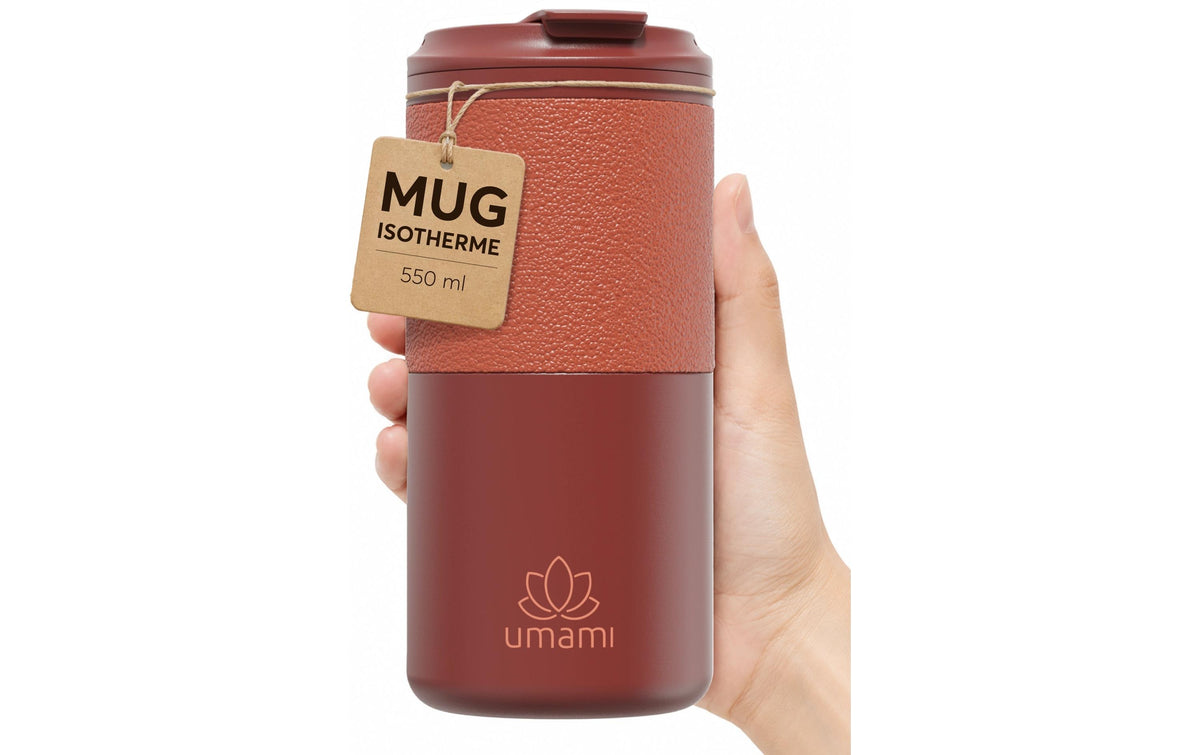 Umami Thermobecher 550 ml – doppelwandig, Edelstahl, Rot