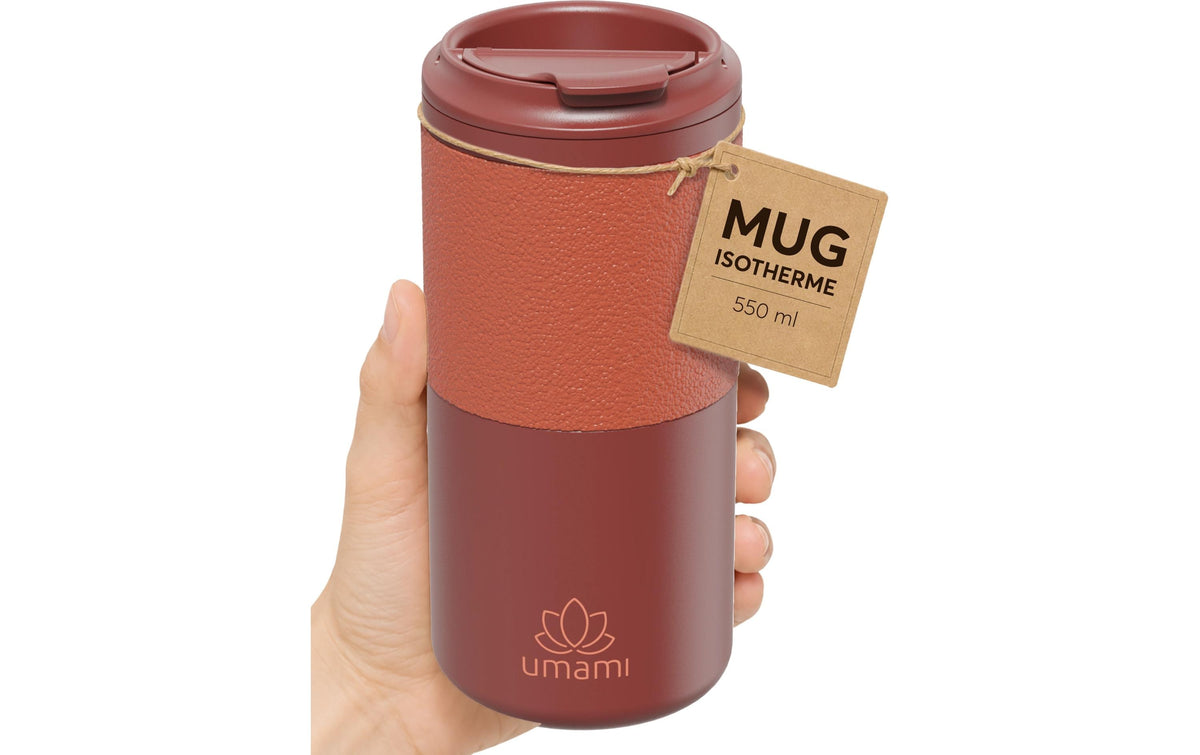 Umami Thermobecher 550 ml – doppelwandig, Edelstahl, Rot