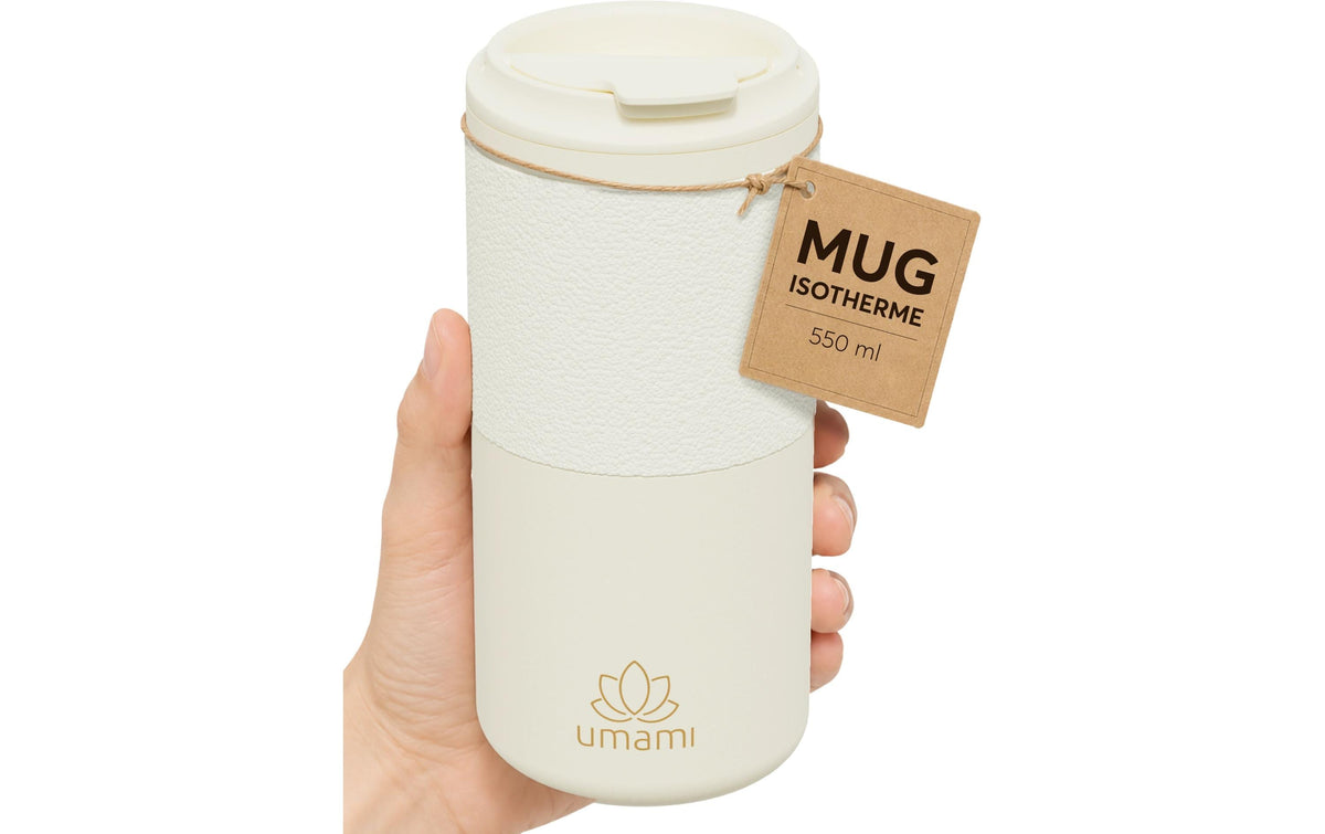 Umami Thermobecher 550 ml – Doppelwandig, Edelstahl, Creme