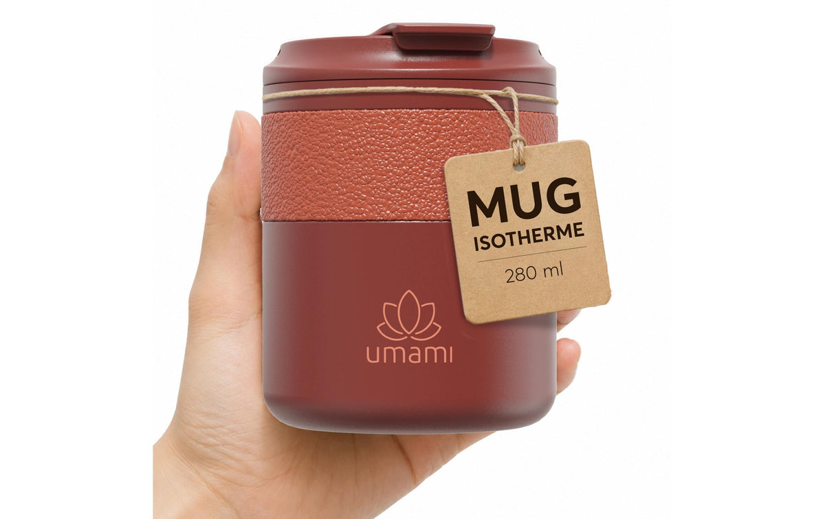 Umami Thermobecher 280 ml – doppelwandig, Edelstahl, Rot