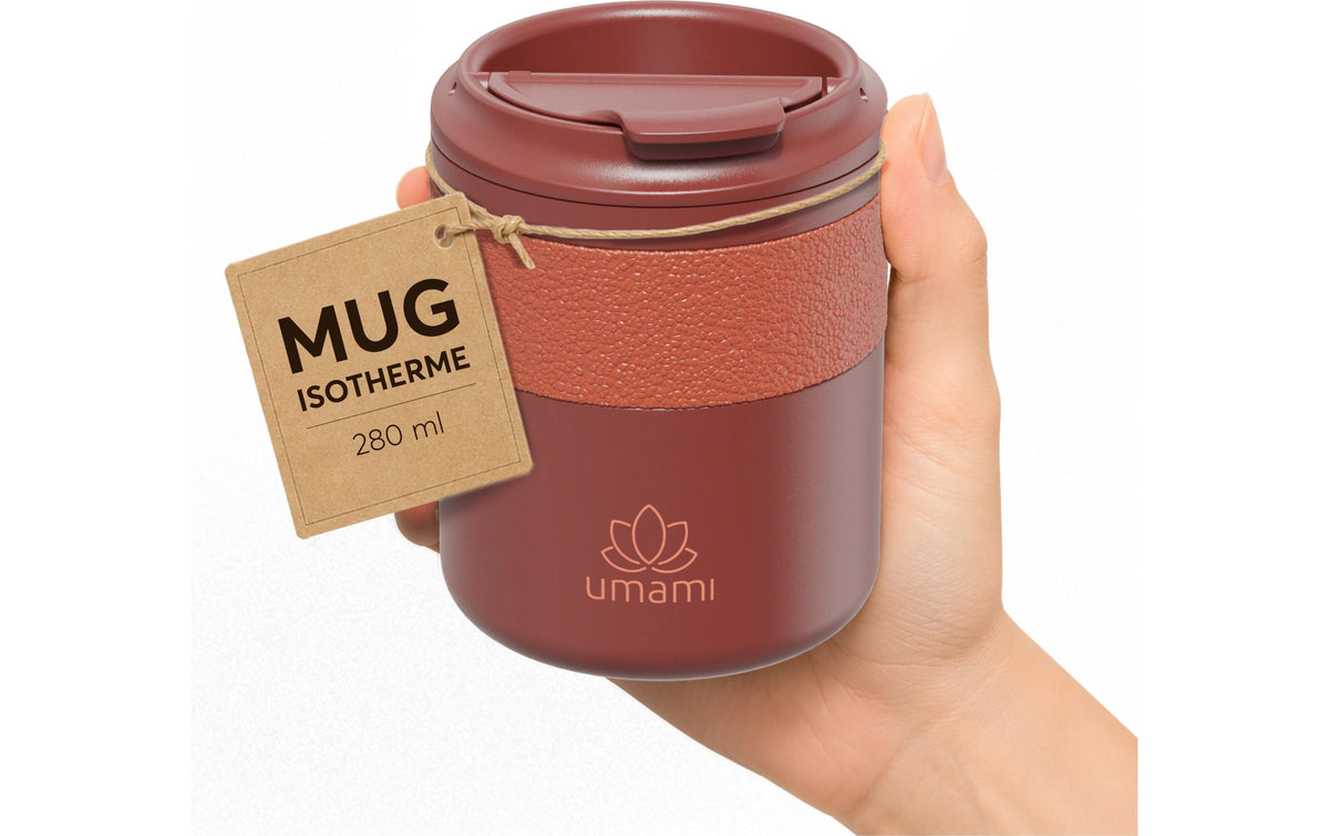 Umami Thermobecher 280 ml – doppelwandig, Edelstahl, Rot