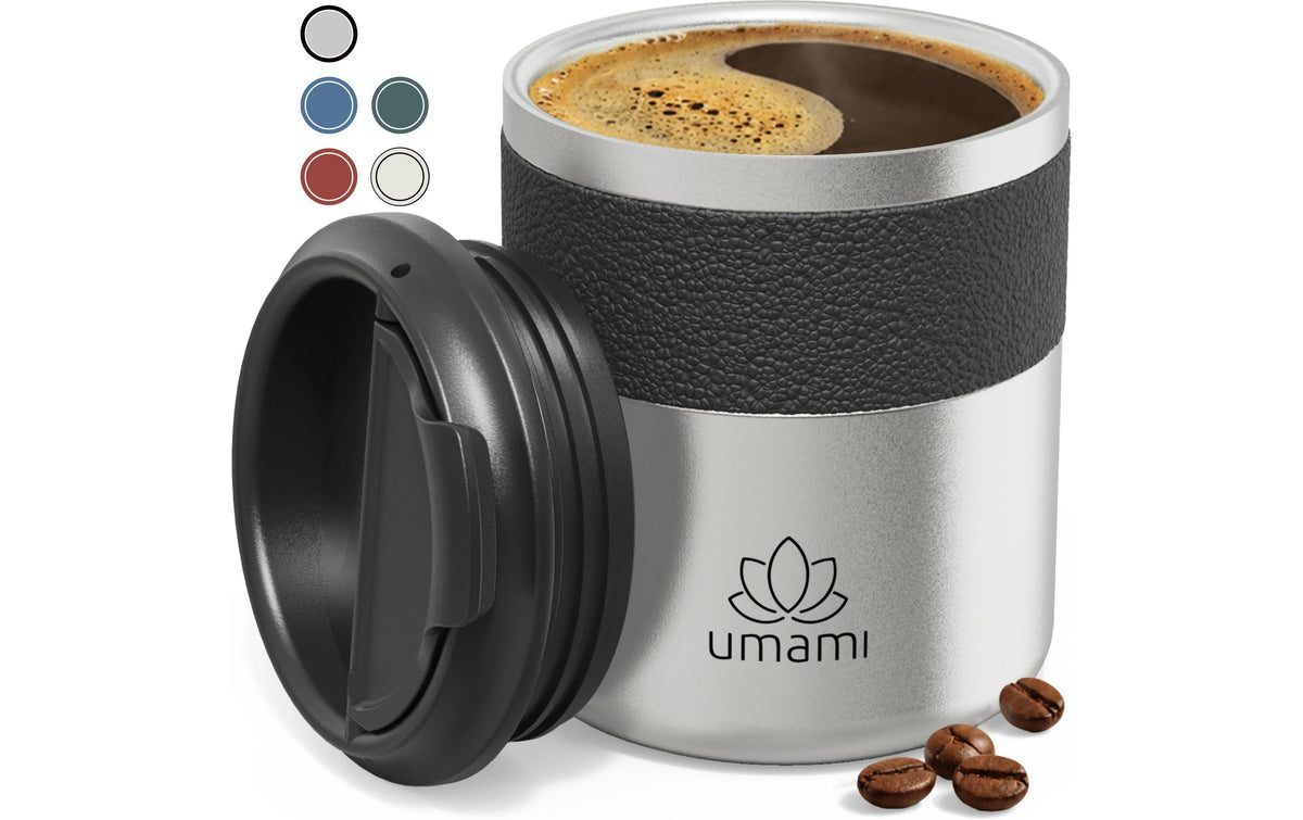 Umami Thermobecher 280 ml – doppelwandig, Metall, Schwarz