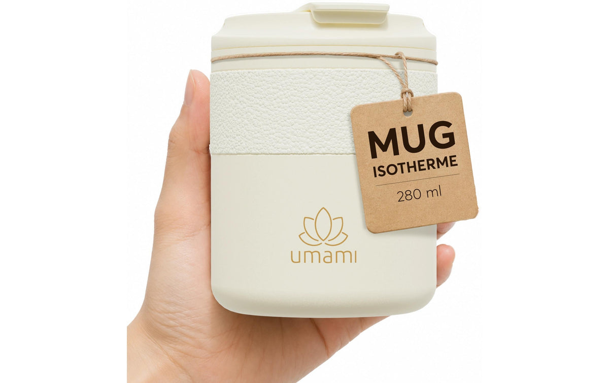 Umami Thermobecher 280 ml – Doppelwandig, Edelstahl, Creme