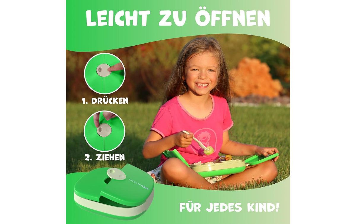 Umami Lunchbox 800 ml, 18,3 × 21,0 × 6,6 cm, Polypropylen (PP), grün, mit Besteck
