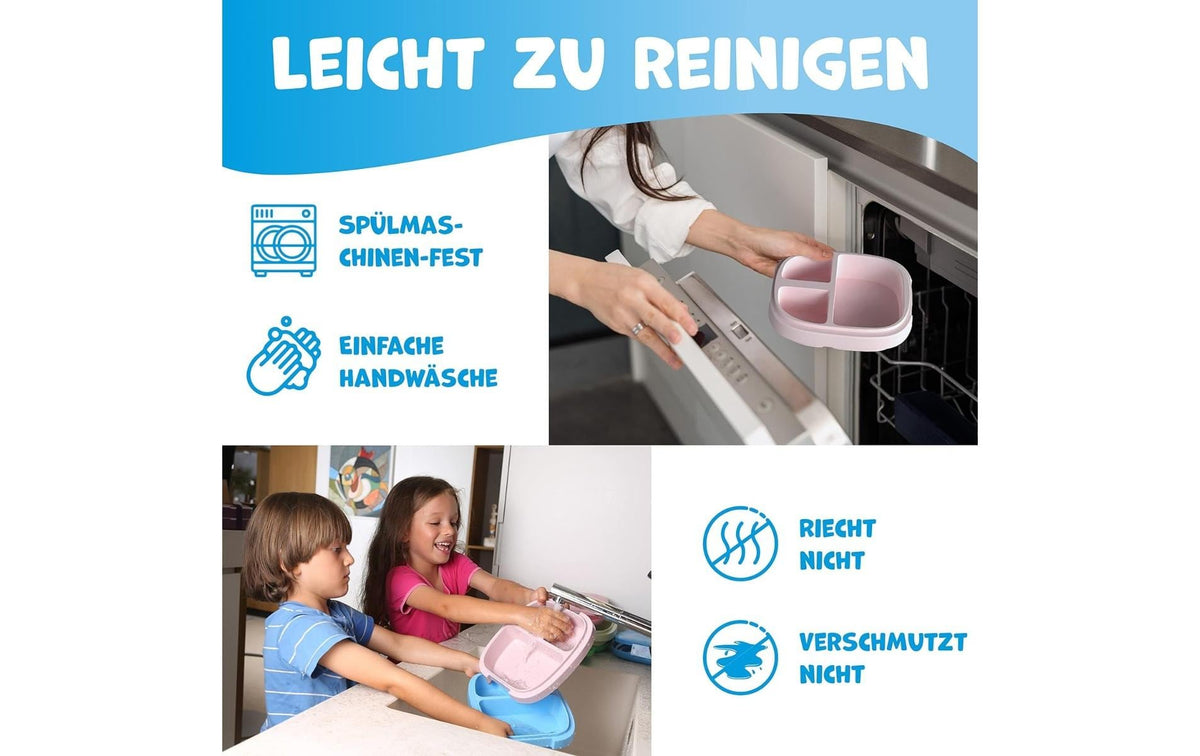 Umami Lunchbox 800 ml, 18,3 × 21,0 × 6,6 cm, Polypropylen (PP), blau, mit Besteck, BPA-frei