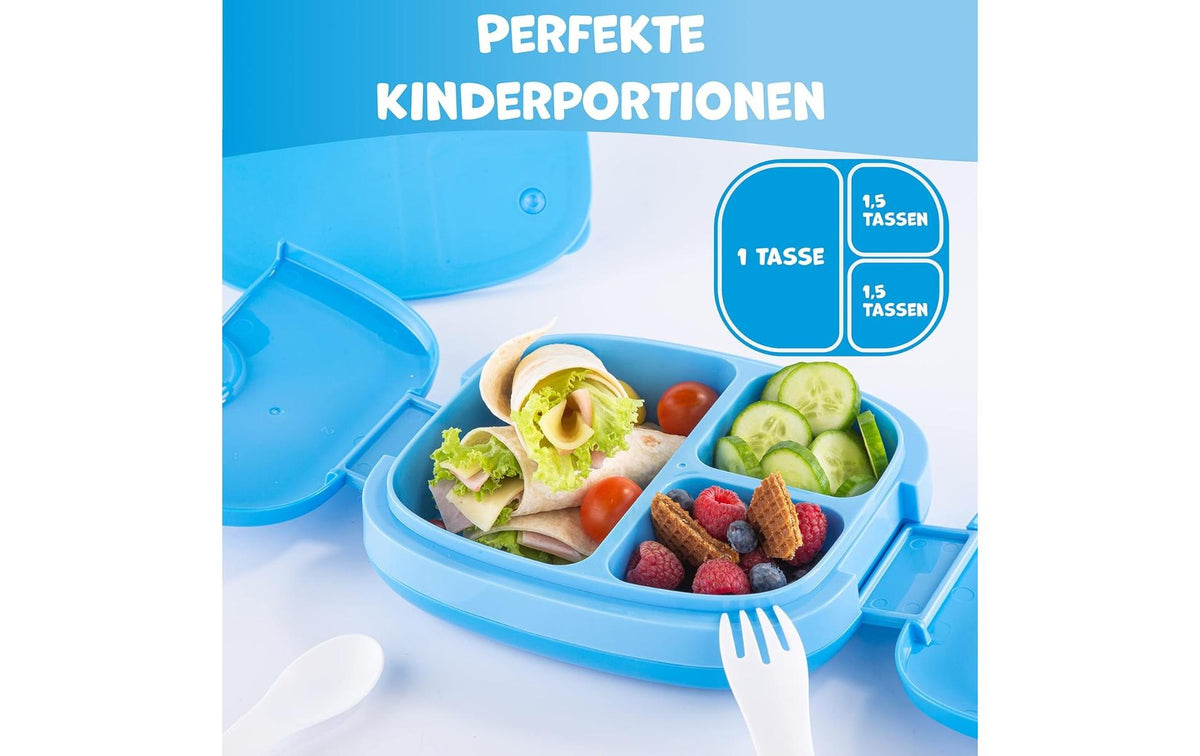Umami Lunchbox 800 ml, 18,3 × 21,0 × 6,6 cm, Polypropylen (PP), blau, mit Besteck, BPA-frei