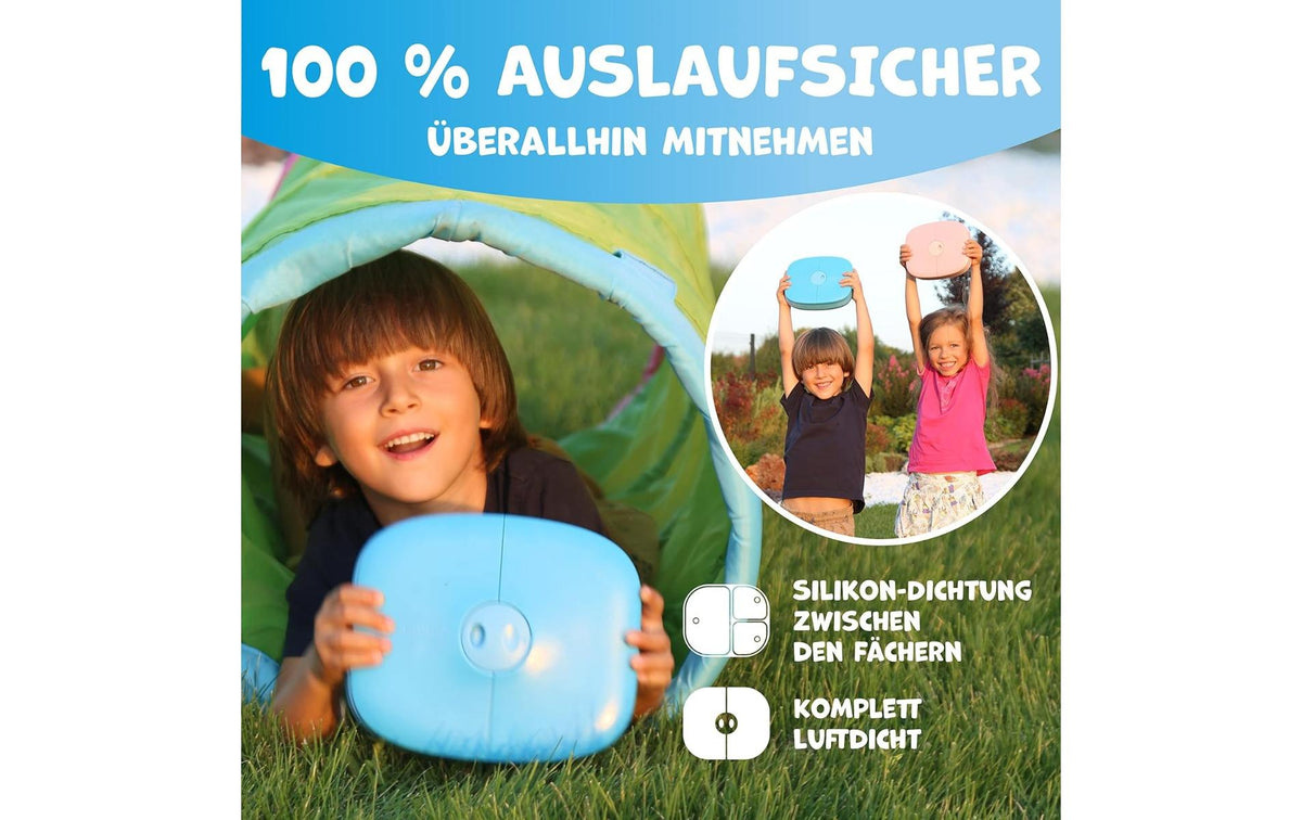 Umami Lunchbox 800 ml, 18,3 × 21,0 × 6,6 cm, Polypropylen (PP), blau, mit Besteck, BPA-frei