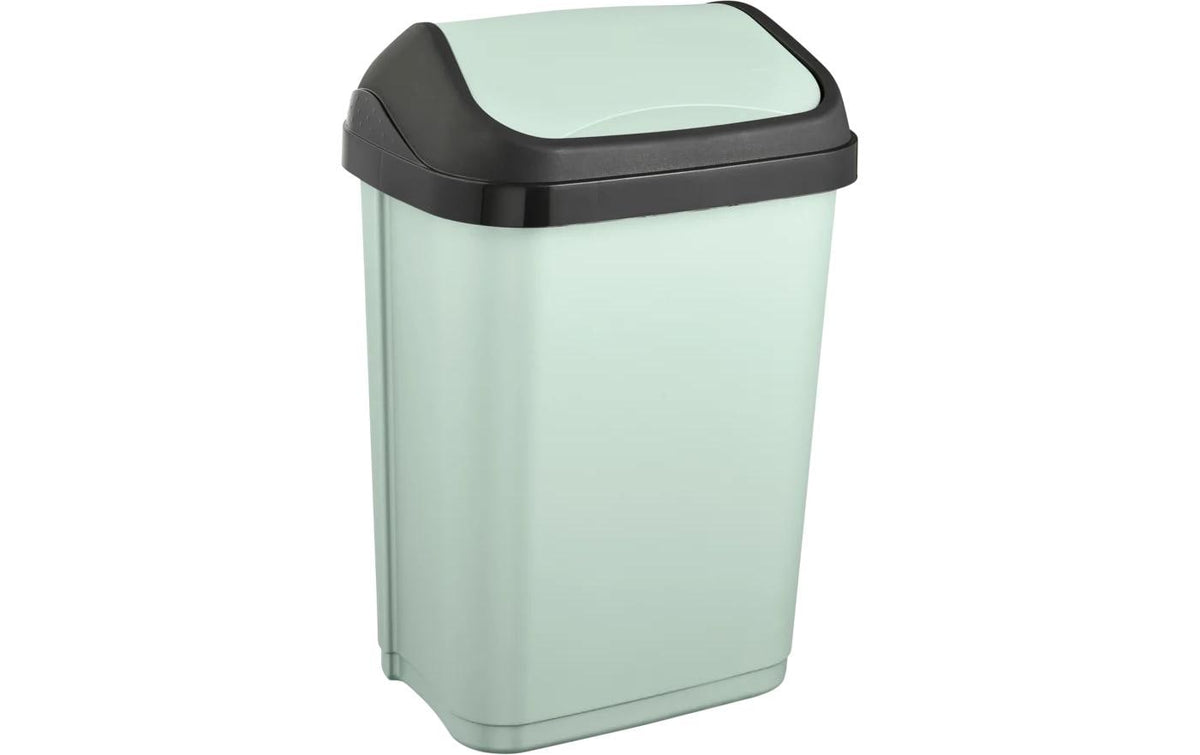 keeeper Swantje Schwingdeckel-Abfalleimer – 10 l – Kunststoff (PP), Rechteckig – Soft Green