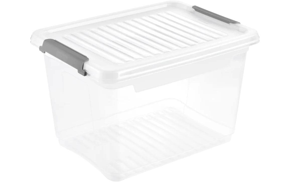 keeeper Aufbewahrungsbox 16,6 l (mit Deckel) – Polypropylen – transparent/grau
