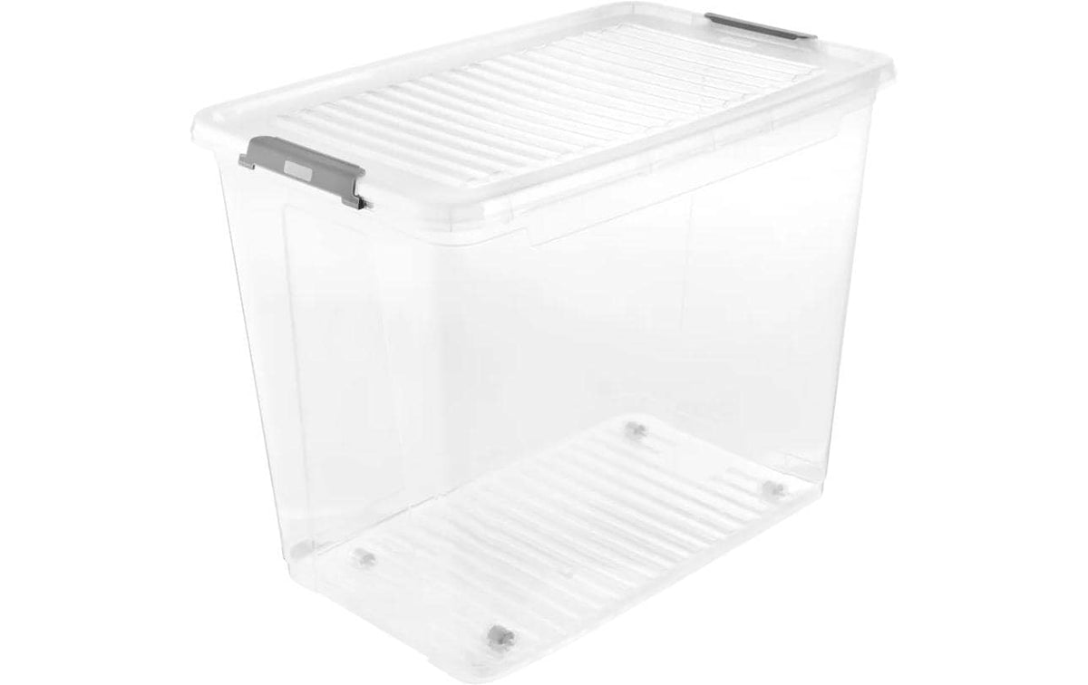 keeeper leo Aufbewahrungsbox 105,4 l (mit Deckel) – Polypropylen – transparent – 590 × 470 × 380 mm