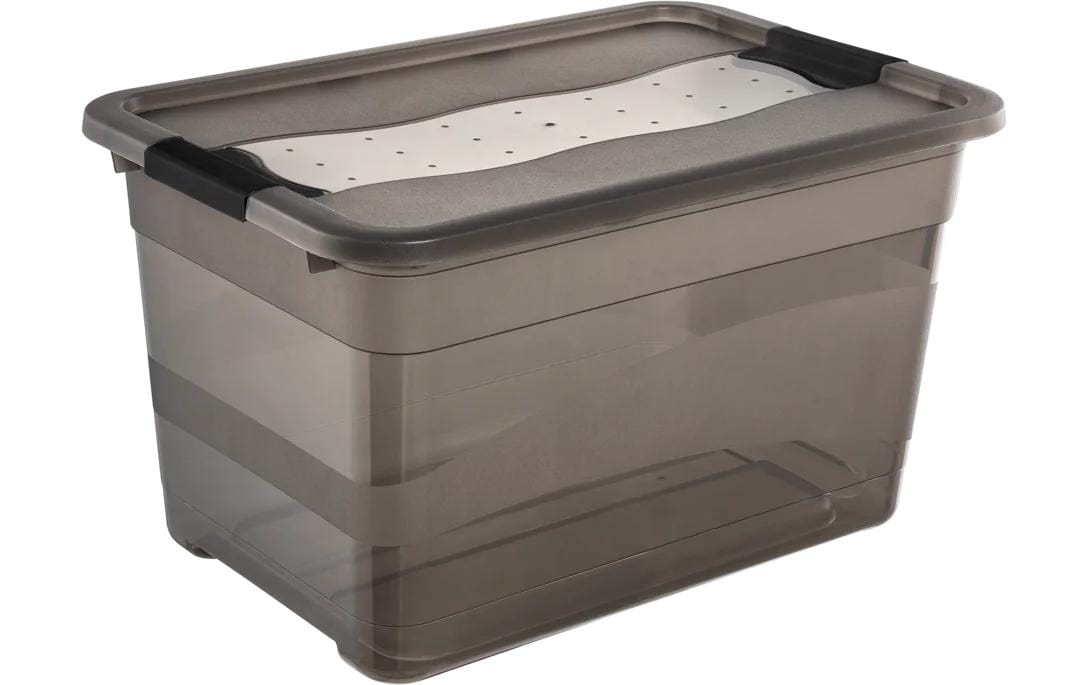 keeeper Cornelia Aufbewahrungsbox 52 l – Kunststoff – Grau/Transparent – Verriegelung – 395 × 340 × 595 mm