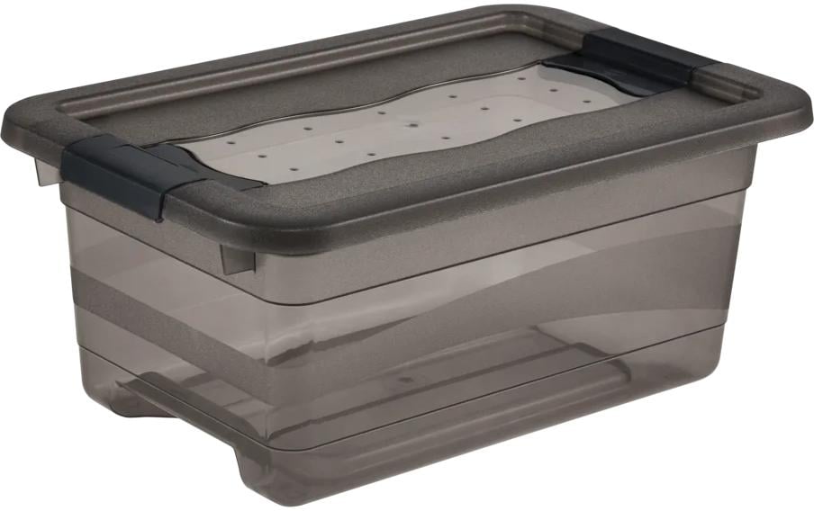keeeper Cornelia Aufbewahrungsbox 4 l (mit Deckel) – Polypropylen – transparent/grau