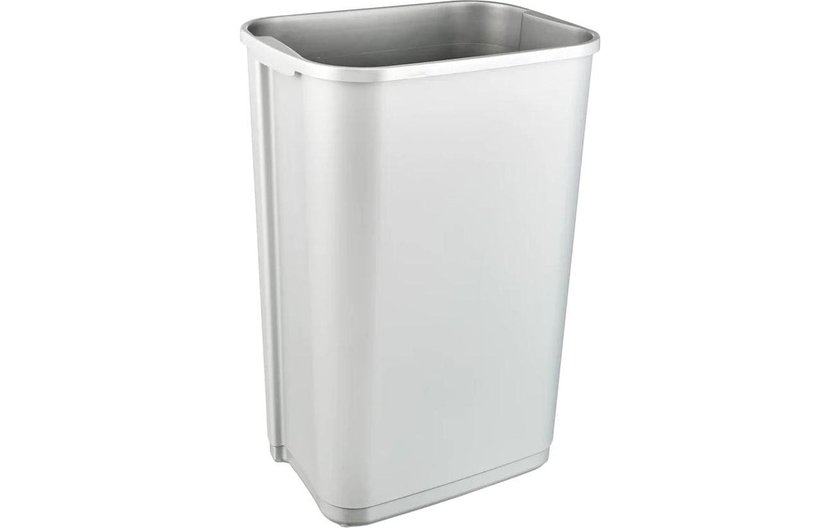 keeeper Schwingdeckel-Abfalleimer – 50 l – Kunststoff (PP), rechteckig – Silber/Anthrazit