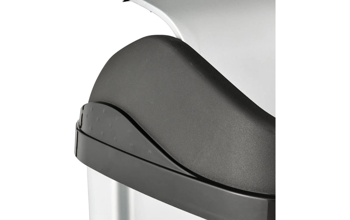keeeper Schwingdeckel-Abfalleimer – 50 l – Kunststoff (PP), rechteckig – Silber/Anthrazit