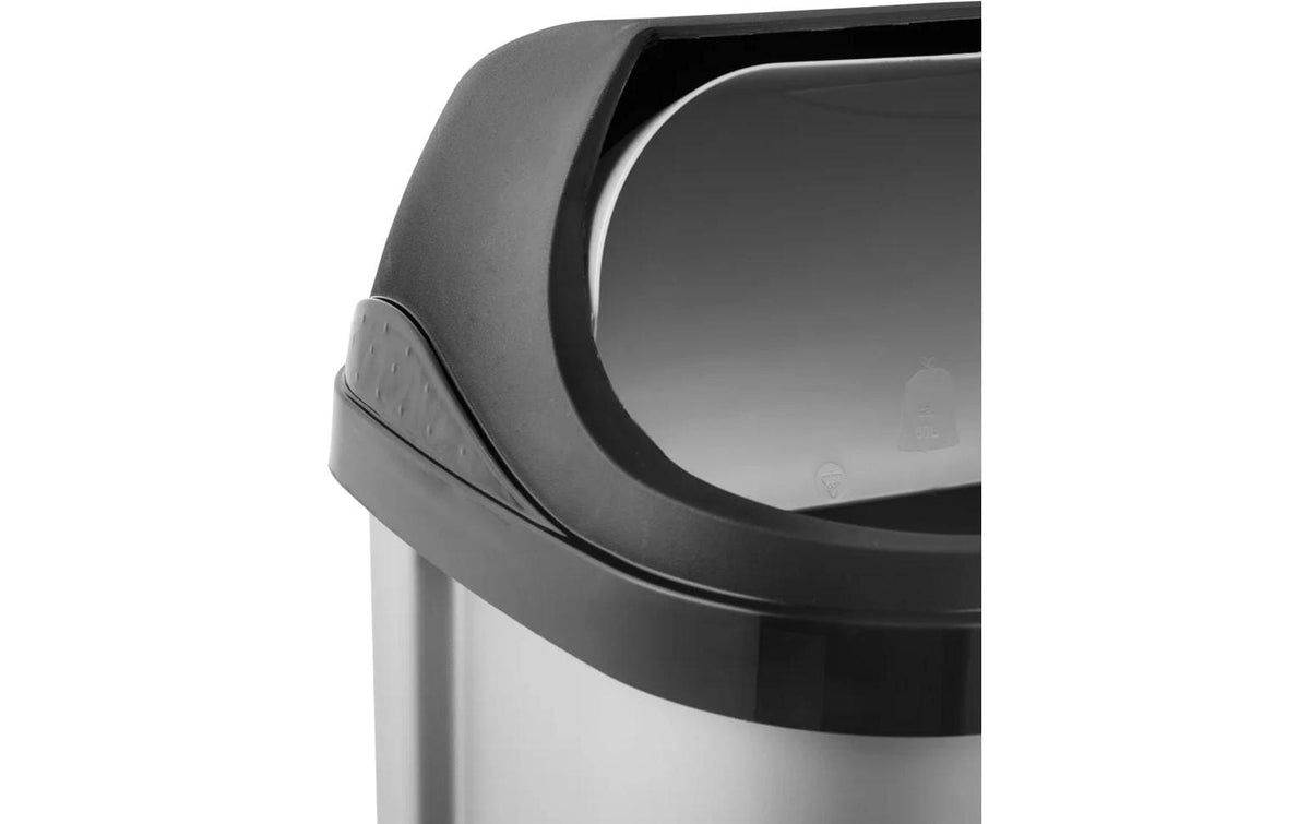 keeeper Schwingdeckel-Abfalleimer – 50 l – Kunststoff, rechteckig – Grau/Anthrazit