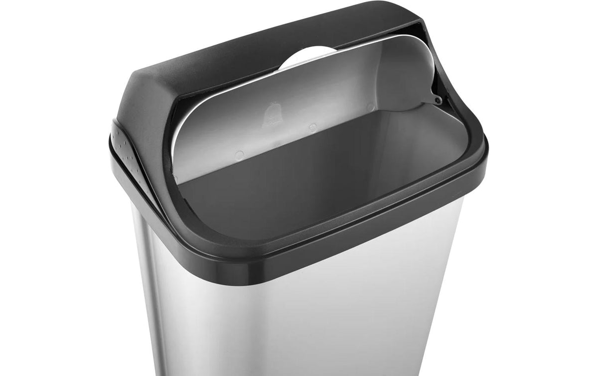 keeeper Schwingdeckel-Abfalleimer rasmus – 25 l – Kunststoff (PP), rechteckig – silber