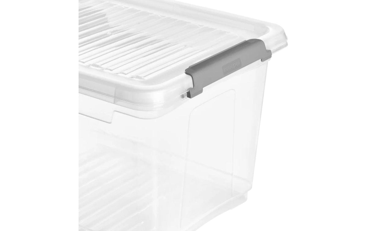 keeeper Aufbewahrungsbox 16,6 l (mit Deckel) – Polypropylen – transparent/grau