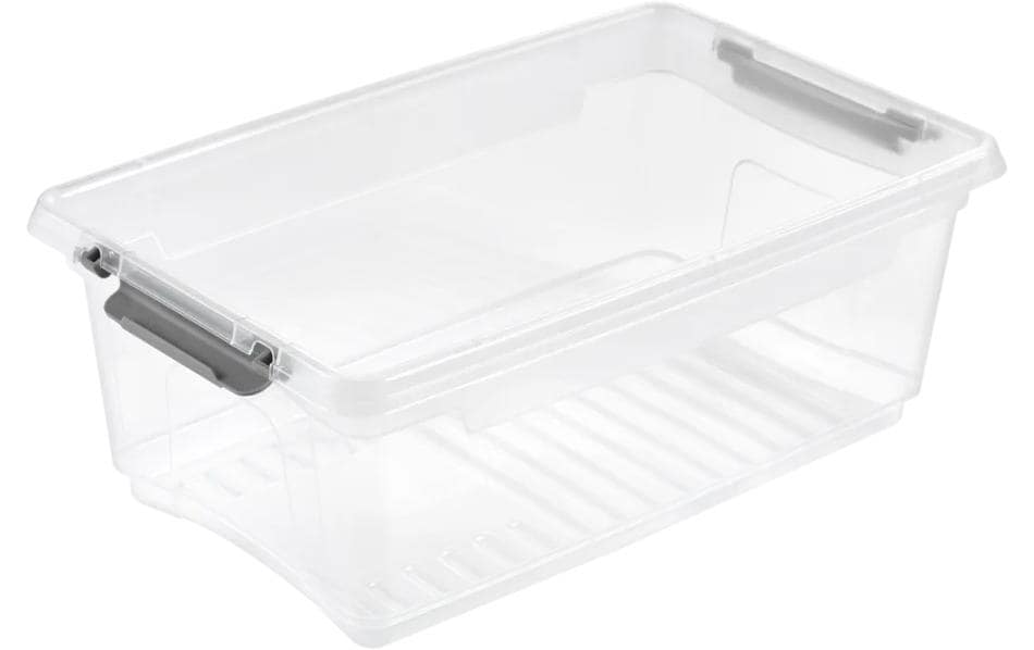 keeeper Leonie Aufbewahrungsbox 3,7 l (mit Deckel) – Polypropylen – transparent/grau – 285 × 105 × 185 mm