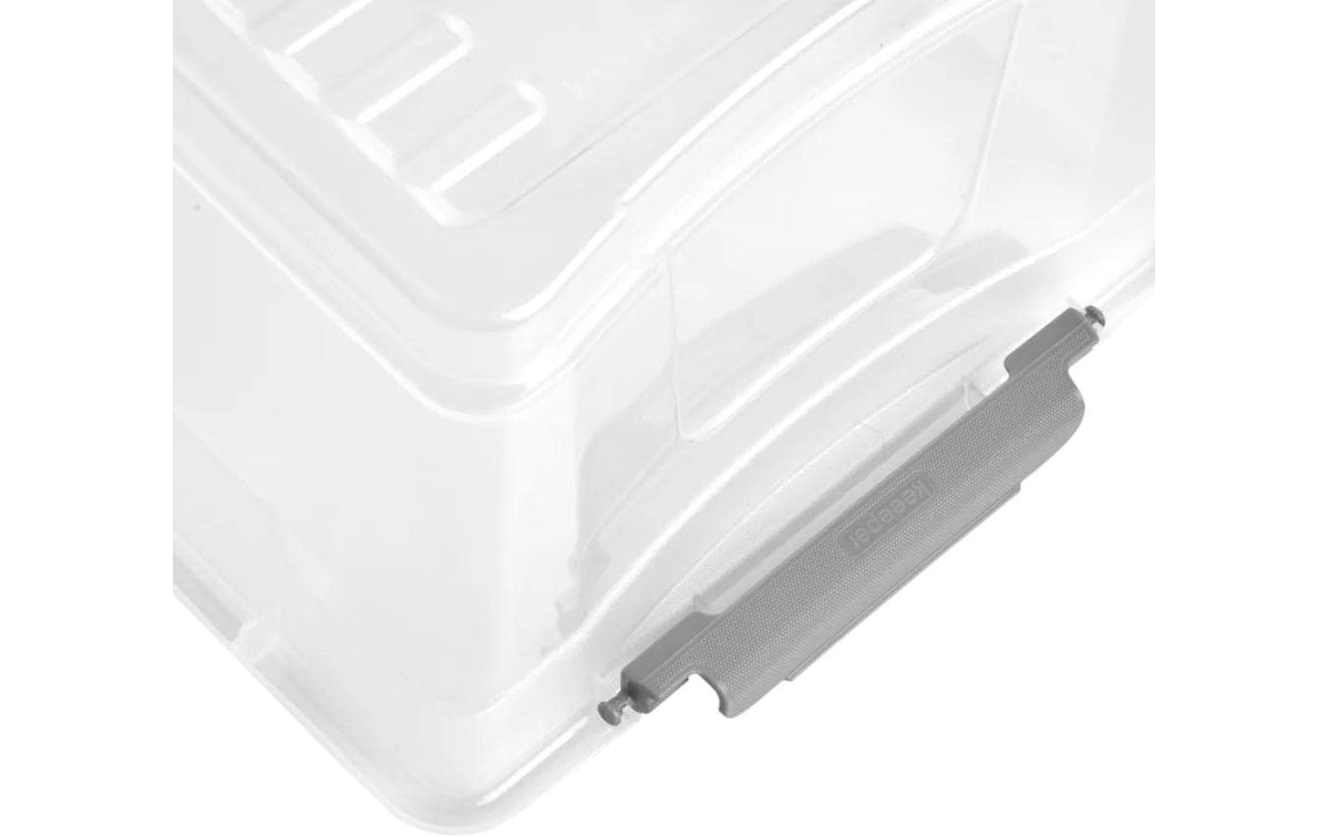 keeeper Leonie Aufbewahrungsbox 3,7 l (mit Deckel) – Polypropylen – transparent/grau – 285 × 105 × 185 mm