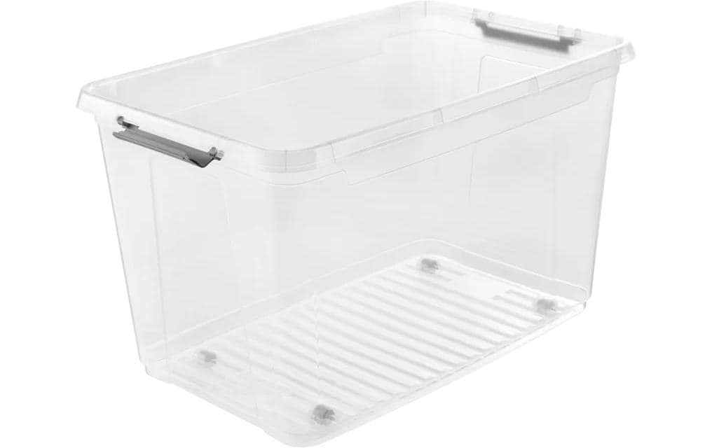 keeeper Aufbewahrungsbox 56 l (mit Deckel) – Kunststoff – Transparent – Verriegelung – 590 × 355 × 380 mm
