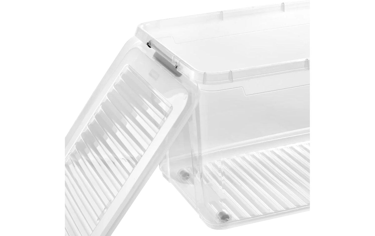 keeeper Aufbewahrungsbox 56 l (mit Deckel) – Kunststoff – Transparent – Verriegelung – 590 × 355 × 380 mm