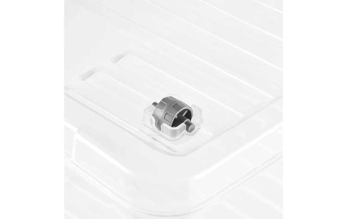 keeeper Clipbox Aufbewahrungsbox 37 l – mit Clipverschluss, transparent, Kunststoff, B 590 × H 240 × T 380 mm