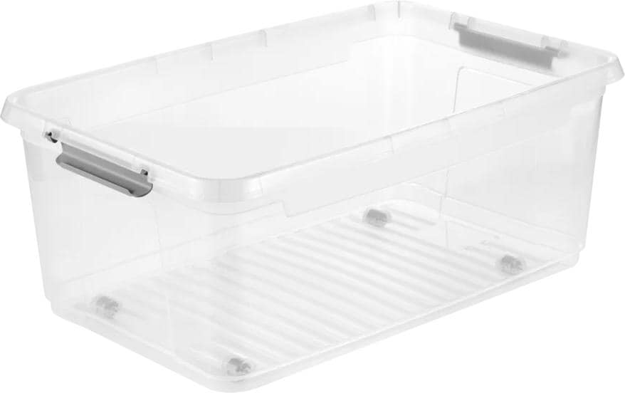 keeeper Clipbox Aufbewahrungsbox 37 l – mit Clipverschluss, transparent, Kunststoff, B 590 × H 240 × T 380 mm