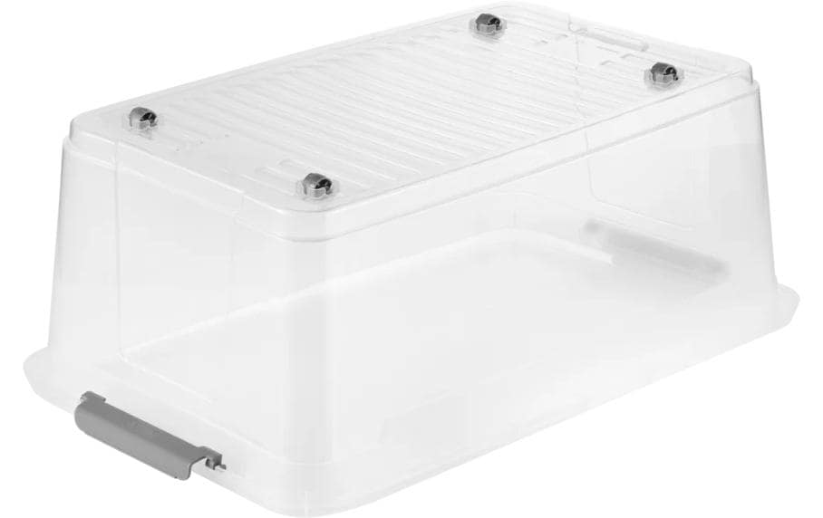 keeeper Clipbox Aufbewahrungsbox 37 l – mit Clipverschluss, transparent, Kunststoff, B 590 × H 240 × T 380 mm