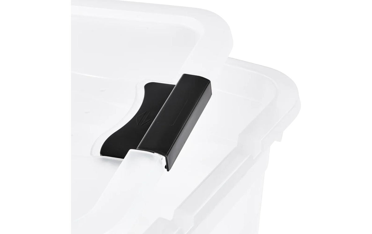 keeeper Konrad Aufbewahrungsbox 52 l (mit Deckel) – Polypropylen – transparent/natur – mit Rollen