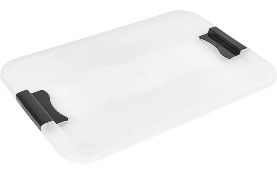 keeeper Konrad Aufbewahrungsbox 52 l (mit Deckel) – Polypropylen – transparent/natur – mit Rollen