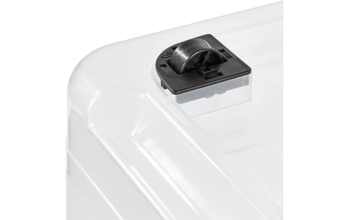 keeeper Konrad Aufbewahrungsbox 52 l (mit Deckel) – Polypropylen – transparent/natur – mit Rollen