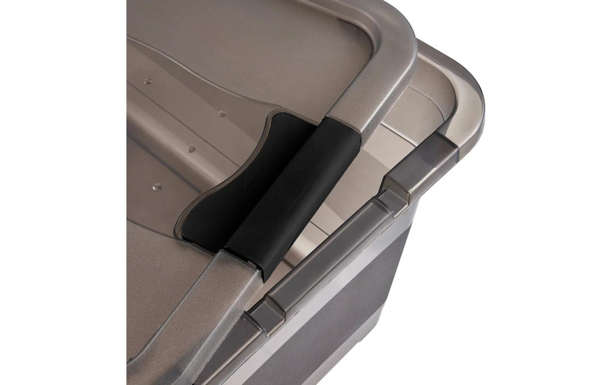 keeeper Cornelia Aufbewahrungsbox 52 l – Kunststoff – Grau/Transparent – Verriegelung – 395 × 340 × 595 mm