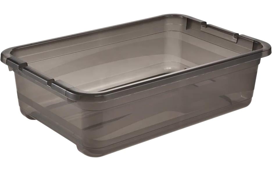 keeeper Cornelia Aufbewahrungsbox 28 l (mit Deckel) – Polypropylen – transparent/grau – 595 × 170 × 395 mm