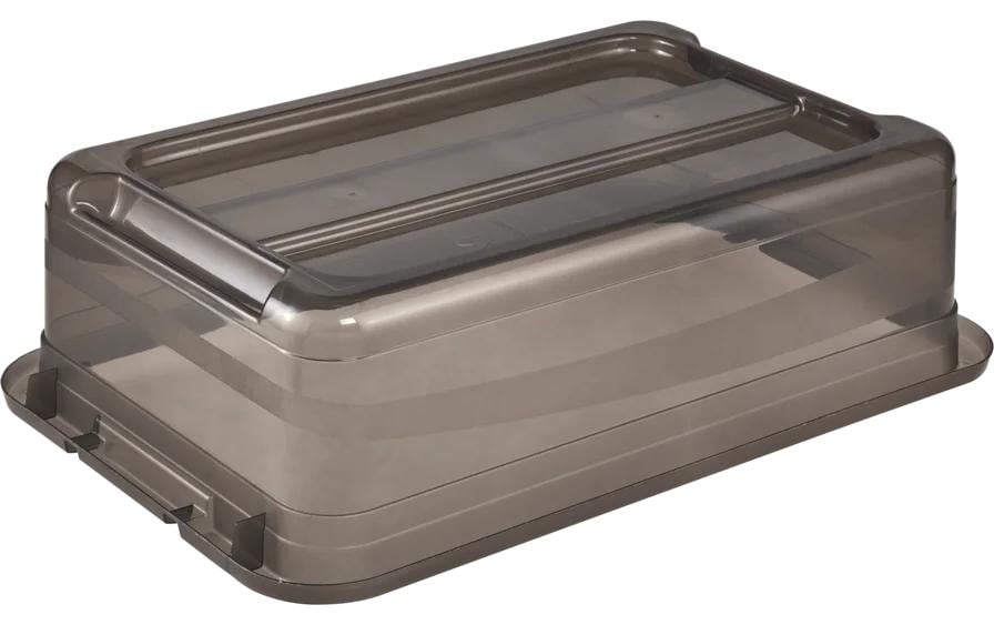 keeeper Cornelia Aufbewahrungsbox 28 l (mit Deckel) – Polypropylen – transparent/grau – 595 × 170 × 395 mm