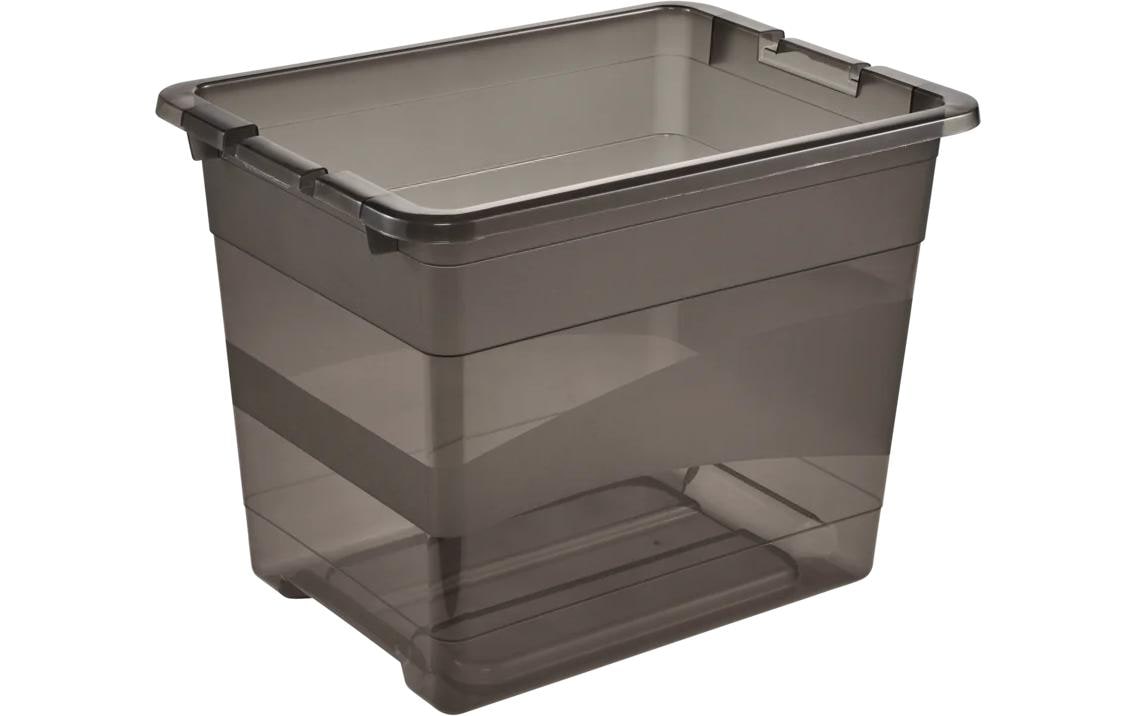 keeeper Cornelia Aufbewahrungsbox 24 l (mit Deckel) – Polypropylen – transparent/grau – mit Verriegelung