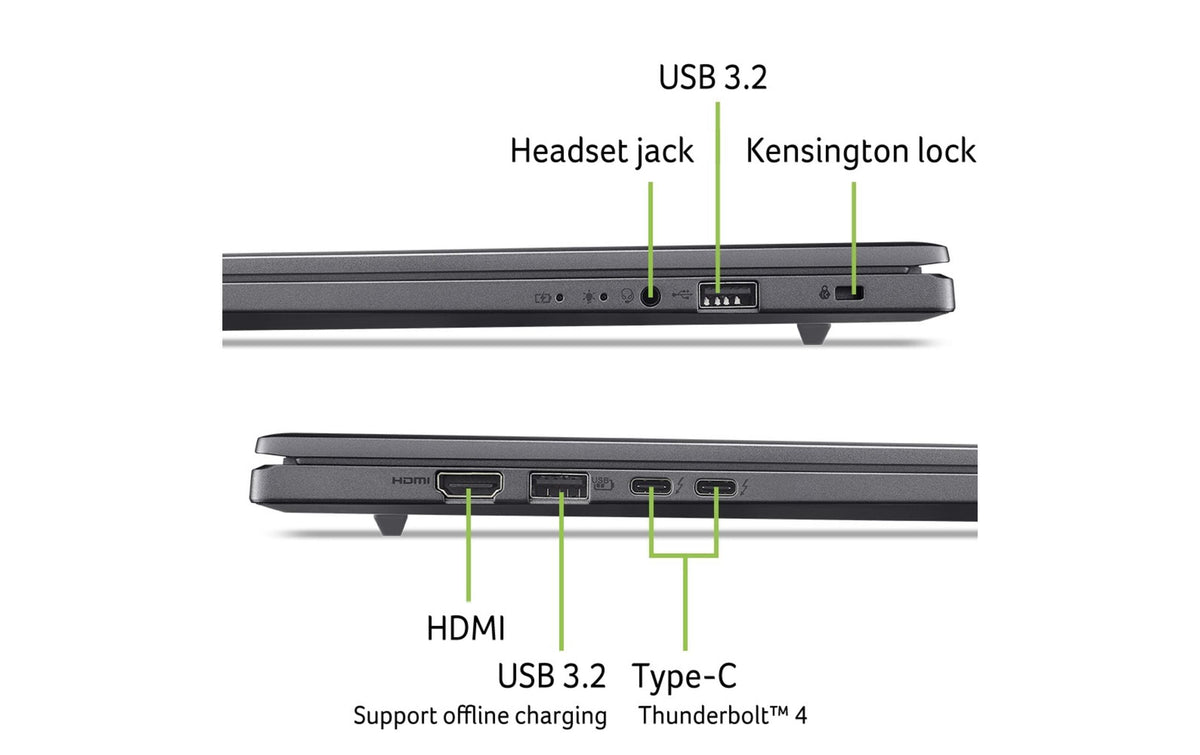 Acer Aspire 18 U7-355 – 18" WUXGA, Core Ultra 7 355, 16 GB, 512 GB SSD, Win 11 Home, QWERTZ (CH)